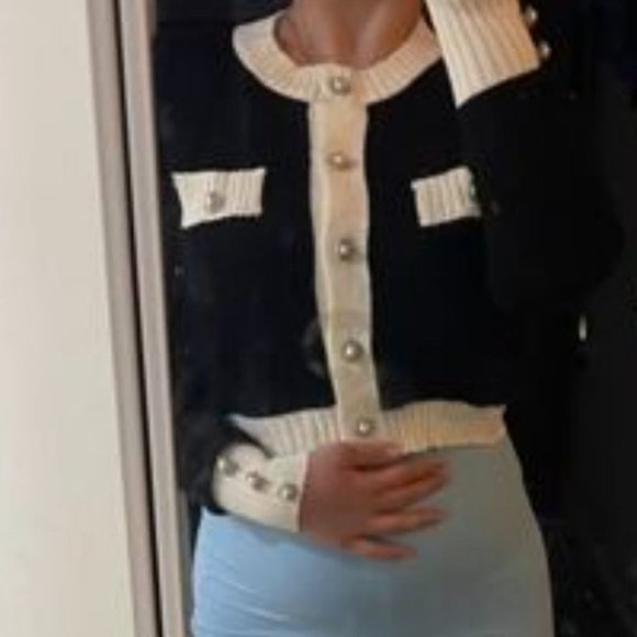 Classic Black Button Detailed Cardigan - Picture 7 of 9